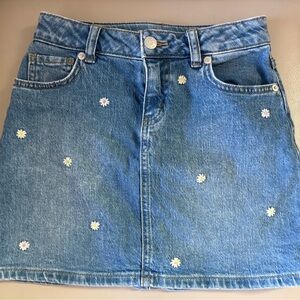 Cat & Jack Blue Denim Skirt with Floral Accents